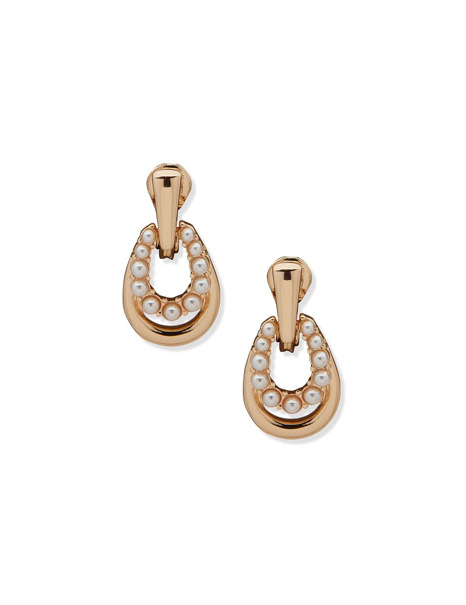 Earring Anne Klein Caviar Pearl Doorknocker Clip   | ZDG-8379443